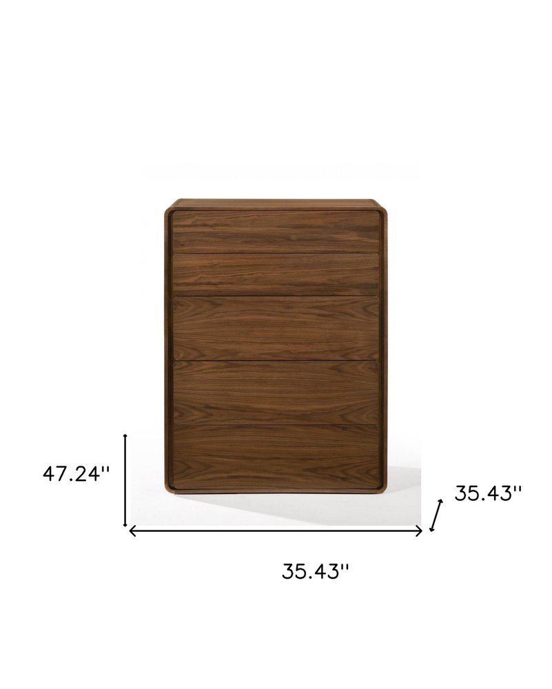 59" Walnut Solid Wood Six Drawer Double Dresser