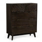 39" Dark Acacia Solid Wood Five Drawer Dresser