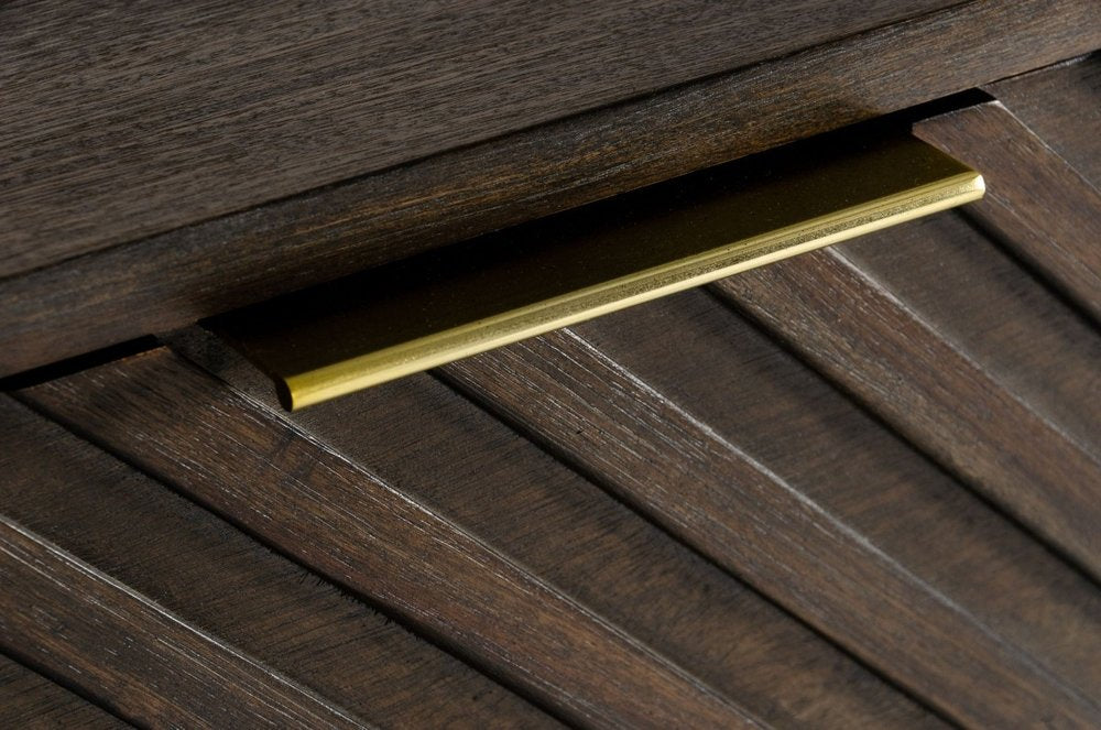 39" Dark Acacia Solid Wood Five Drawer Dresser