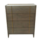 39" Dark Brown and gold Solid Wood Four Drawer Dresser