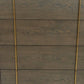 39" Dark Brown and gold Solid Wood Four Drawer Dresser
