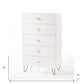 30" White Manufactured Wood Five Drawer Chest
