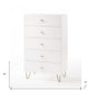 51" White Wood Six Drawer Double Dresser