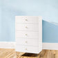 51" White Wood Six Drawer Double Dresser