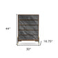 63" Walnut And Grey Faux Marble Wood Six Drawer Double Dresser