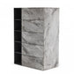 63" Grey Faux Marble and Black Wood Six Drawer Double Dresser