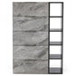 63" Grey Faux Marble and Black Wood Six Drawer Double Dresser