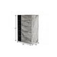 63" Grey Faux Marble and Black Wood Six Drawer Double Dresser