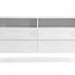 61" White Manufactured Wood Four Drawer Double Dresser