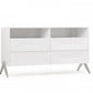 61" White Manufactured Wood Four Drawer Double Dresser