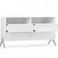 61" White Manufactured Wood Four Drawer Double Dresser