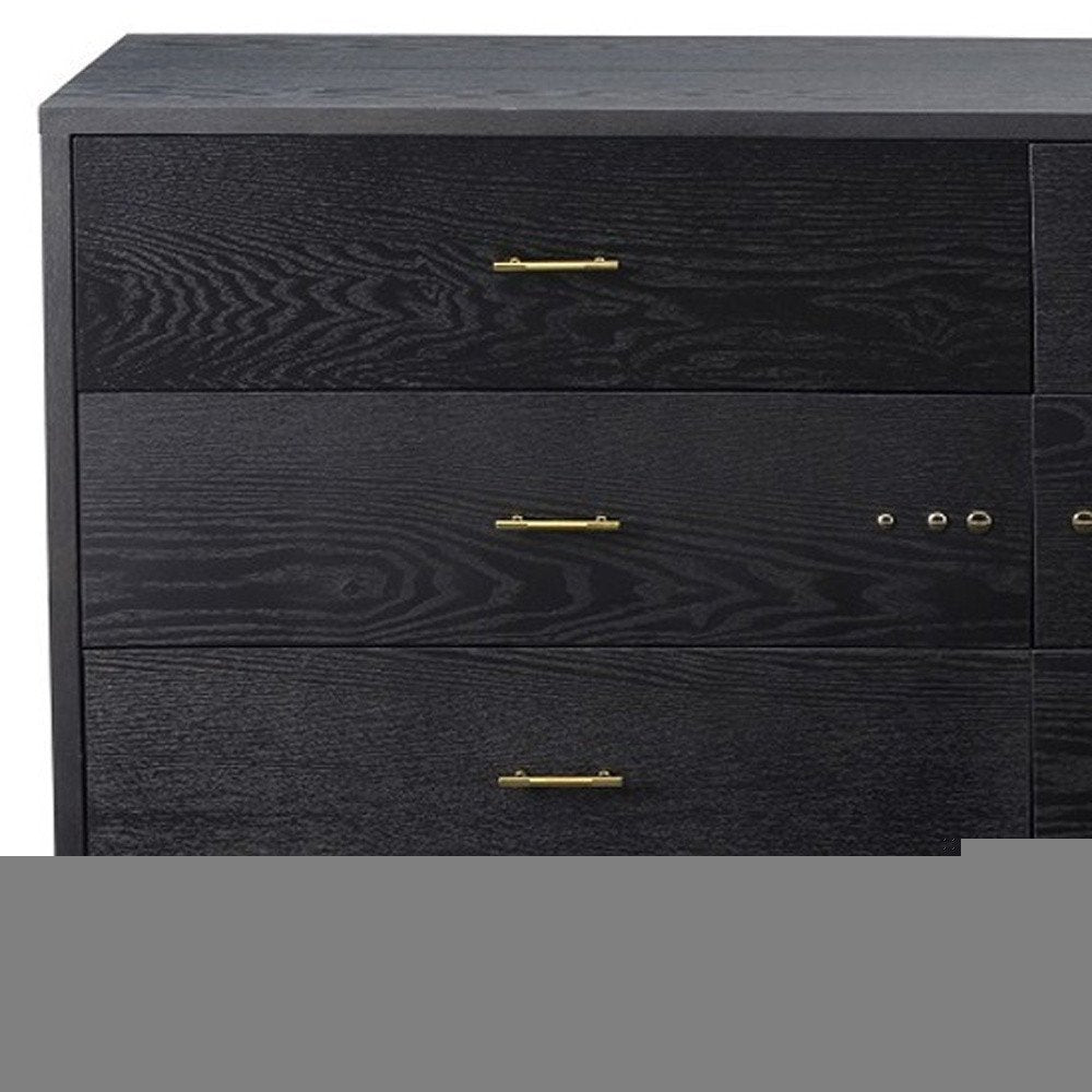 59" Grey Ash Manufactured Wood Six Drawer Double Dresser