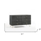 51" Gray Wood Six Drawer Double Dresser