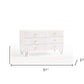 51" White Wood Six Drawer Double Dresser