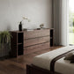 63" Walnut Solid Wood Six Drawer Double Dresser