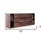 63" Walnut Solid Wood Six Drawer Double Dresser