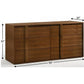 65" Walnut Solid Wood Six Drawer Double Dresser