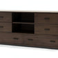 63" Dark Brown Wood Six Drawer Double Dresser