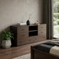 63" Dark Brown Wood Six Drawer Double Dresser