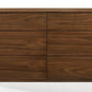 35" Walnut Solid Wood Five Drawer Chest