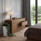 35" Walnut Solid Wood Five Drawer Chest