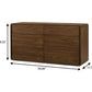 59" Walnut Solid Wood Six Drawer Double Dresser
