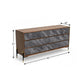 63" Walnut And Grey Faux Marble Wood Six Drawer Double Dresser