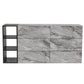 63" Grey Faux Marble and Black Wood Six Drawer Double Dresser