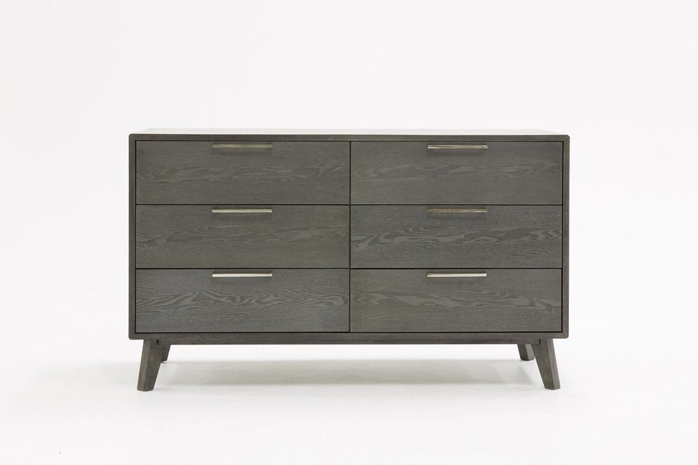 30" Grey Wash Solid Wood Five Drawer Chest
