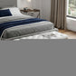 48" White and Silver Tufted Faux Leather Upholstered Bench