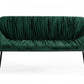 56" Green and Black Velvet Upholstered Dining Bench