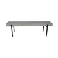 63" Gray and Black Concrete Dining Bench