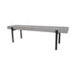 63" Gray and Black Concrete Dining Bench