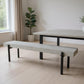 63" Gray and Black Concrete Dining Bench
