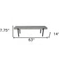 63" Gray and Black Concrete Dining Bench