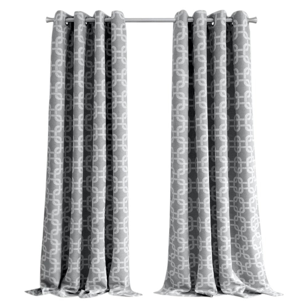 84” Silver Interlock Pattern Window Curtain Panel