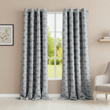 84” Silver Interlock Pattern Window Curtain Panel