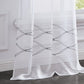 Set of Two 84"  White Wave Embroidered Window Panels