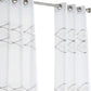 Set of Two 84"  White Wave Embroidered Window Panels