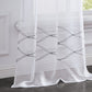 Set of Two 96"  White Wave Embroidered Window Panels