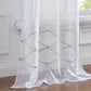 Set of Two 96" Gold and White SemiSheer Curtains