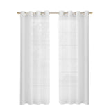 Set of Two 84"  White Solid Modern Window Panels