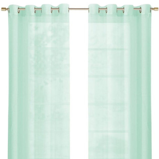 Set of Two 84"  Aqua Solid Modern Window Panels