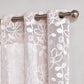 Set of Two 84"  Blush Floral Embroidered Window Panels