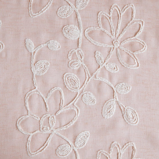 Set of Two 84"  Blush Floral Embroidered Window Panels