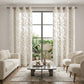 Set of Two 96"  Tan Floral Embroidered Window Panels