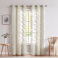 Set of Two 96"  Tan Floral Embroidered Window Panels