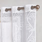 Set of Two 84"  White Boho Embroidered Window Panels