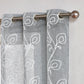 Set of Two 84"  Silver Boho Embroidered Window Panels