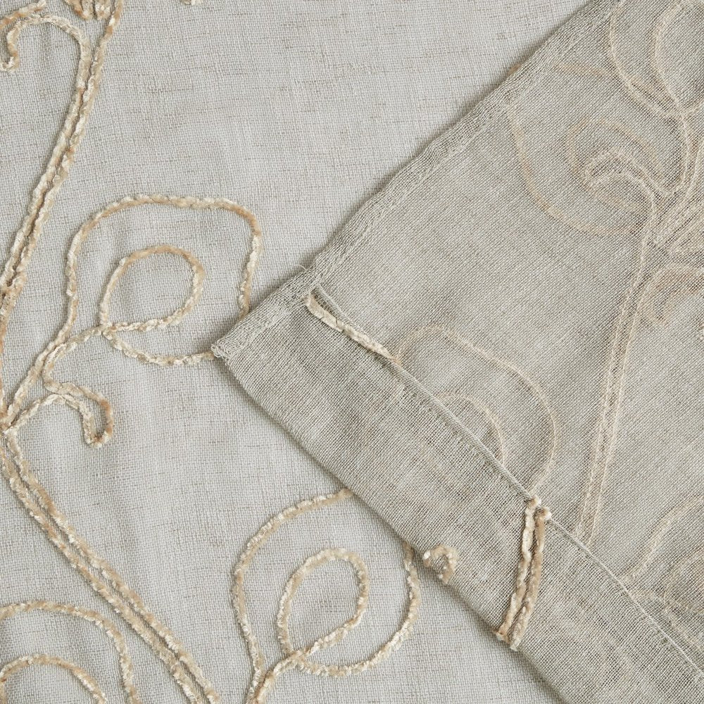 Set of Two 84" Beige Boho Embroidered Window Panels